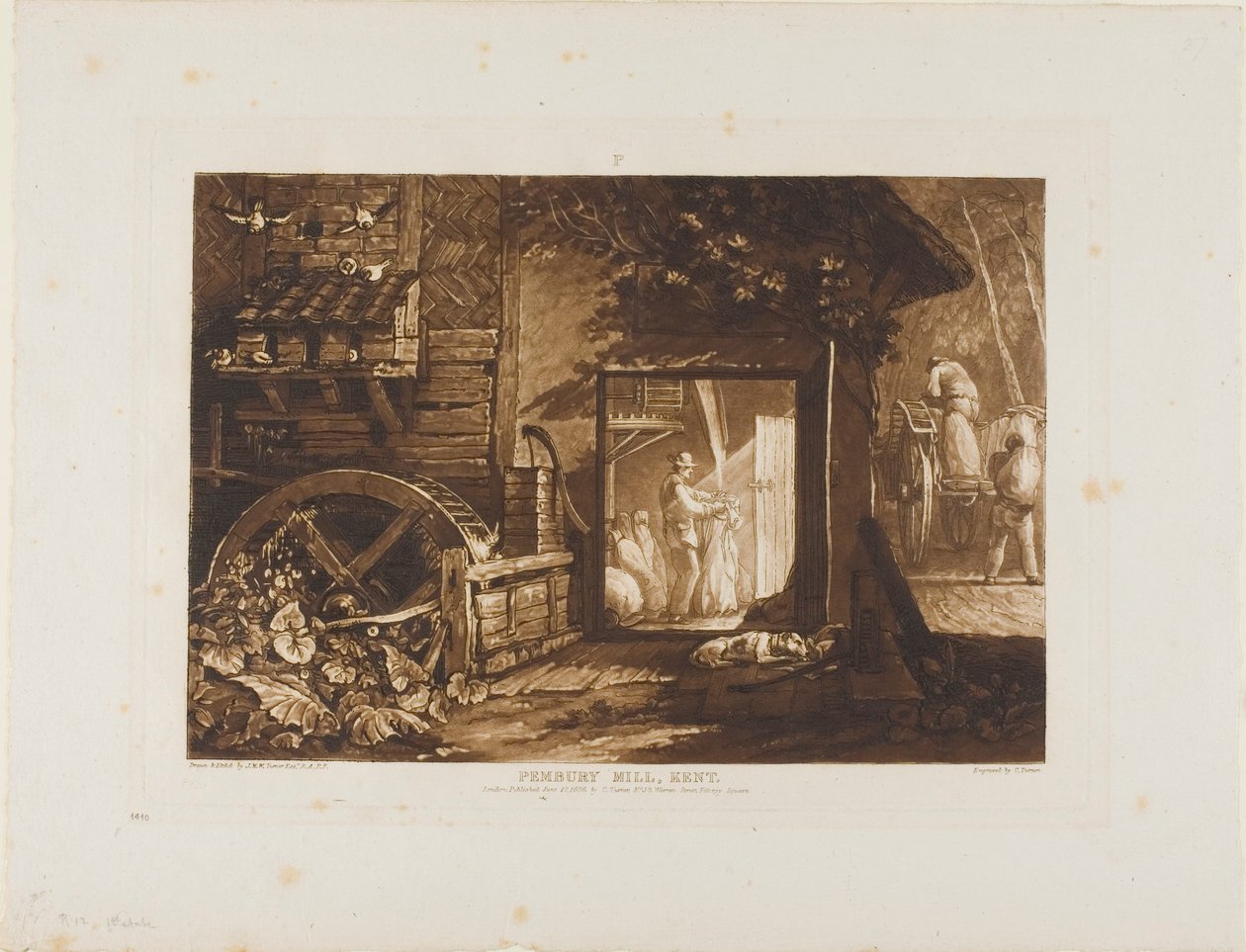 Pembury Mill, Kent, tallrik 12 från Liber Studiorum av Joseph Mallord William Turner