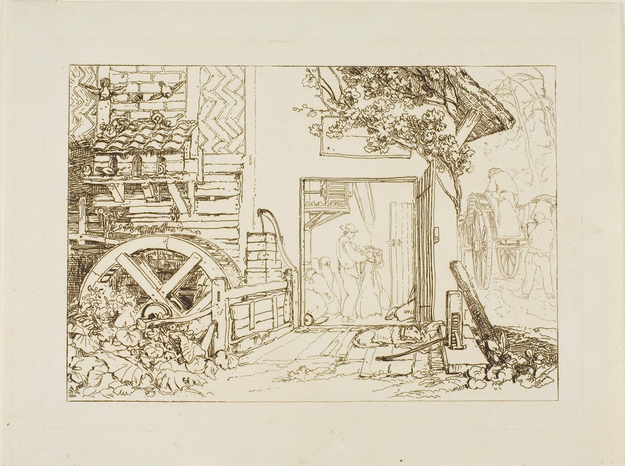 Pembury Mill, Kent, tallrik 12 från Liber Studiorum av Joseph Mallord William Turner