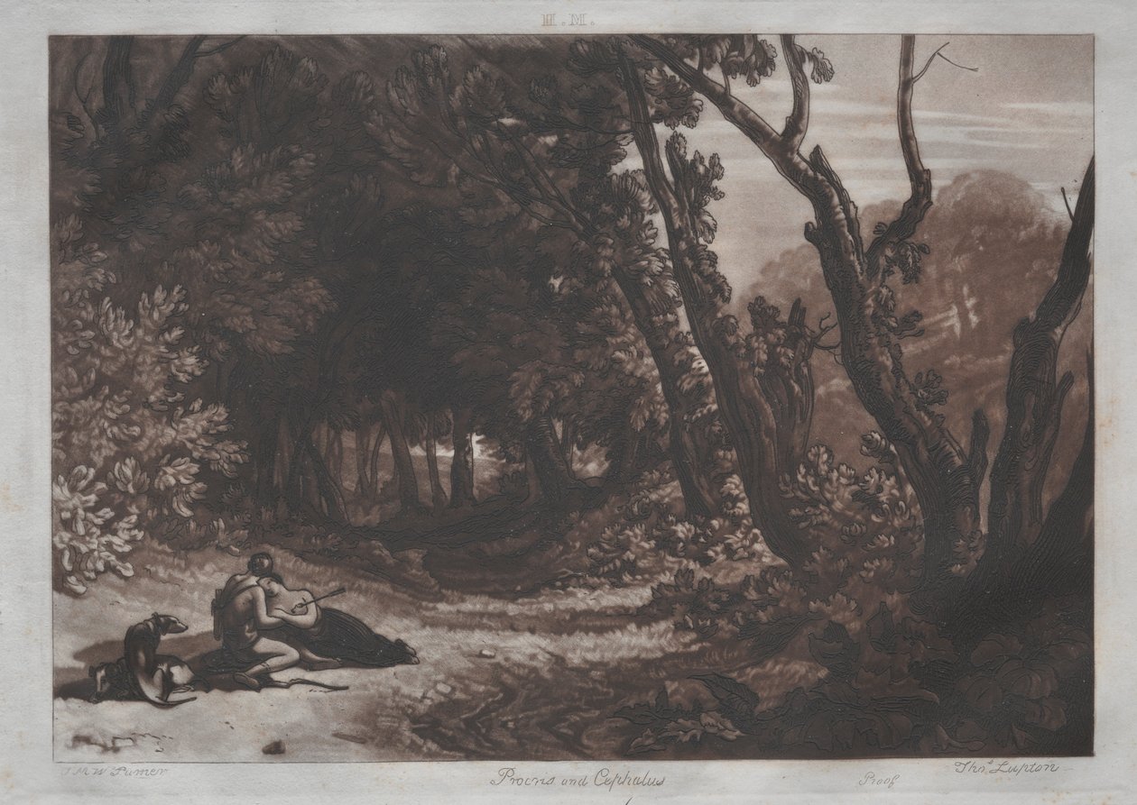 Procris och Cephalus. av Joseph Mallord William Turner