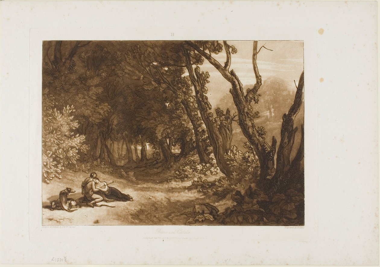 Procris och Cephalus, plåt 41 från Studieboken av Joseph Mallord William Turner