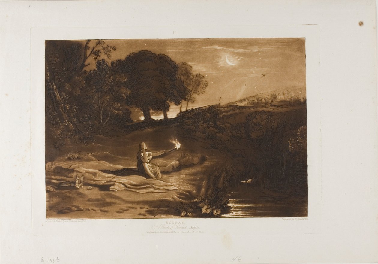 Rispah, plåt 46 från Studieboken av Joseph Mallord William Turner