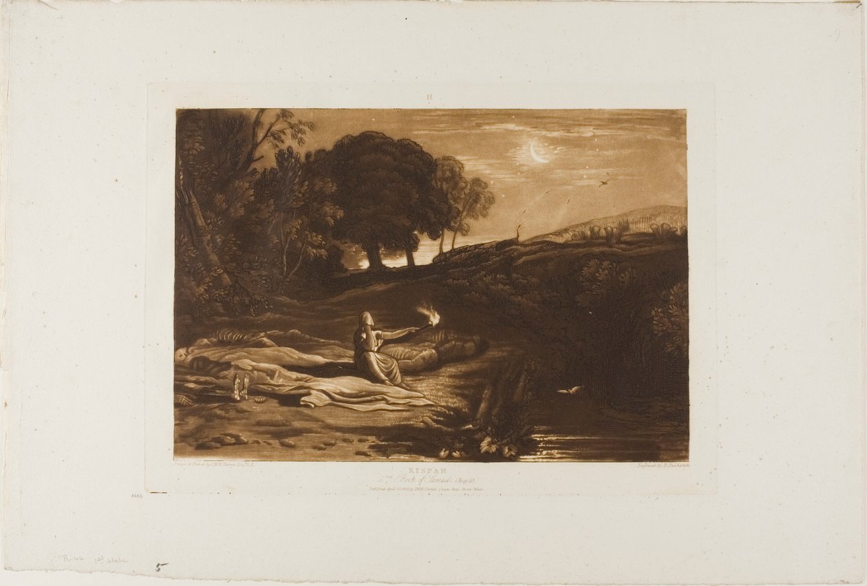 Rispah, plåt 46 från Studieboken av Joseph Mallord William Turner