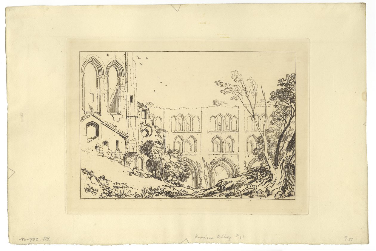 Rivaux Abbey (etsning) av Joseph Mallord William Turner