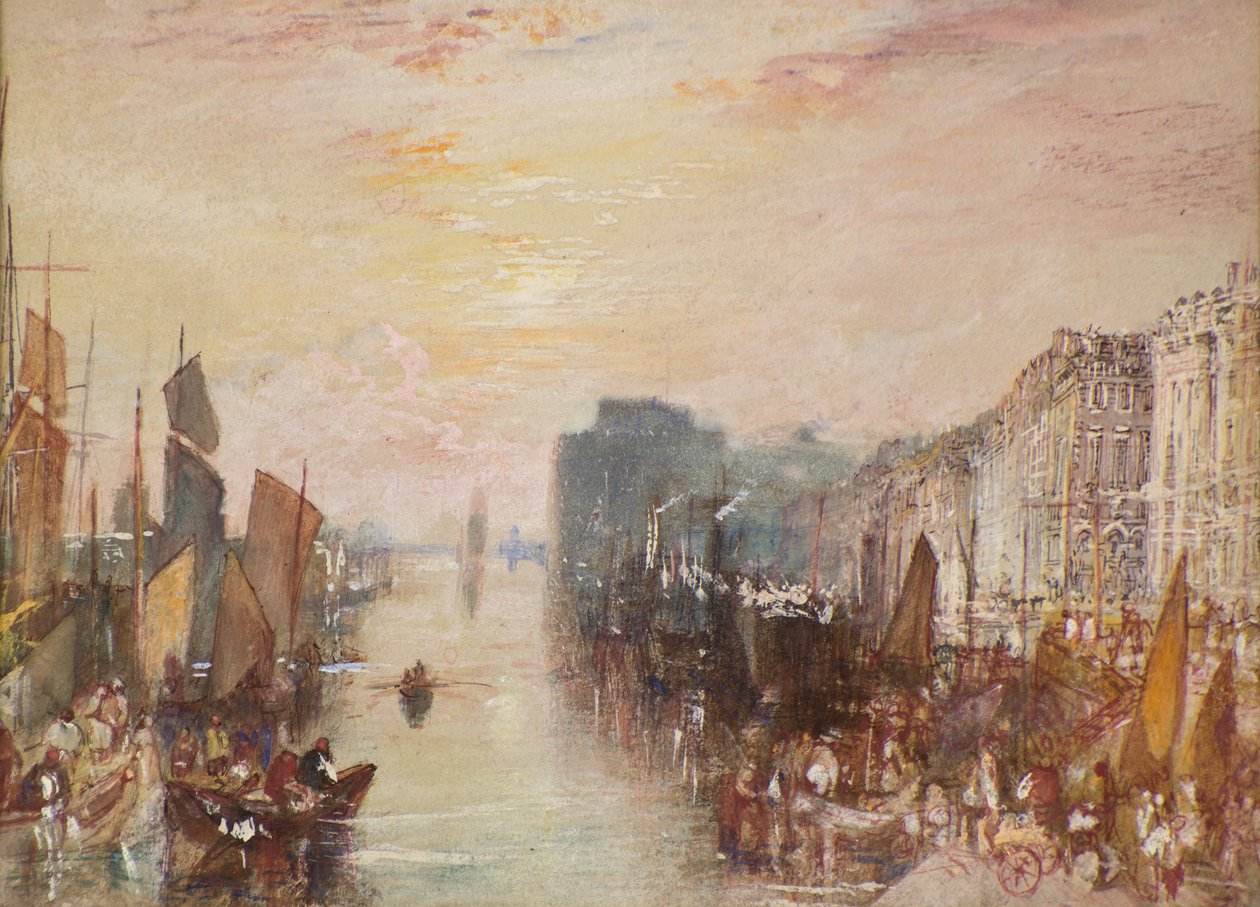 River Scene, Le Havre, ca 1832 (akvarell) av Joseph Mallord William Turner