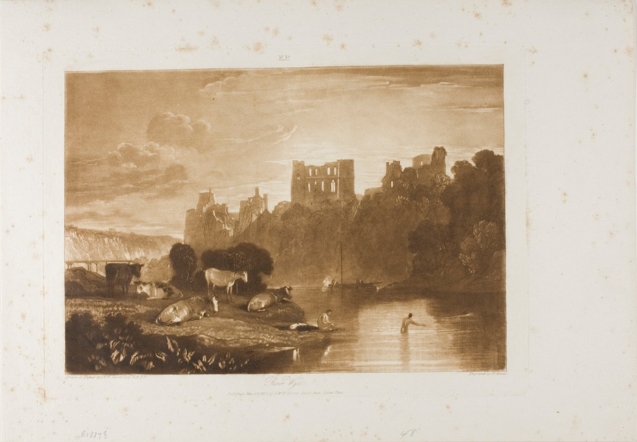 River Wye, tallrik 48 från Liber Studiorum av Joseph Mallord William Turner