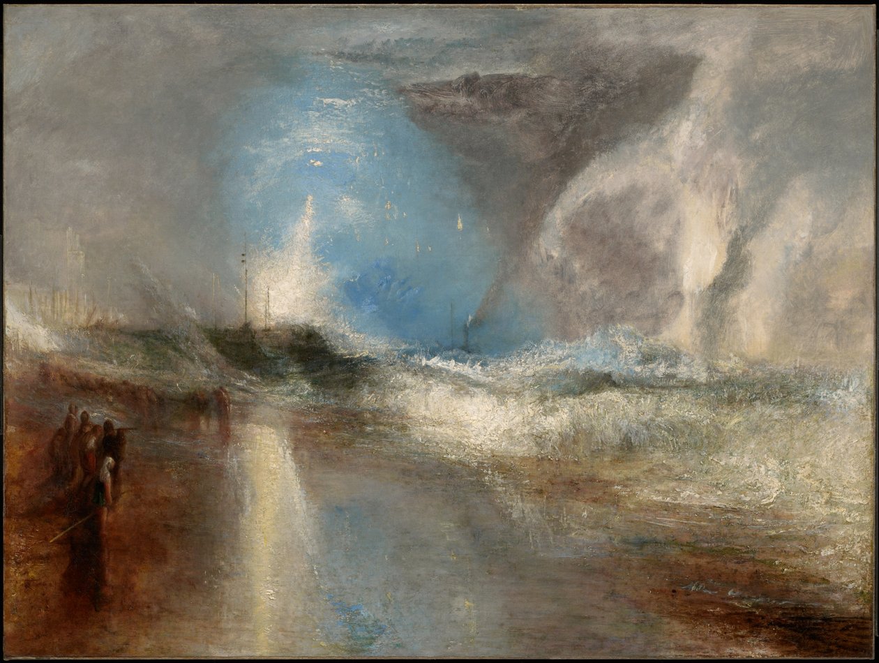 Raketer och blå ljus (nära till hands) för att varna ångbåtar för grunt vatten av Joseph Mallord William Turner