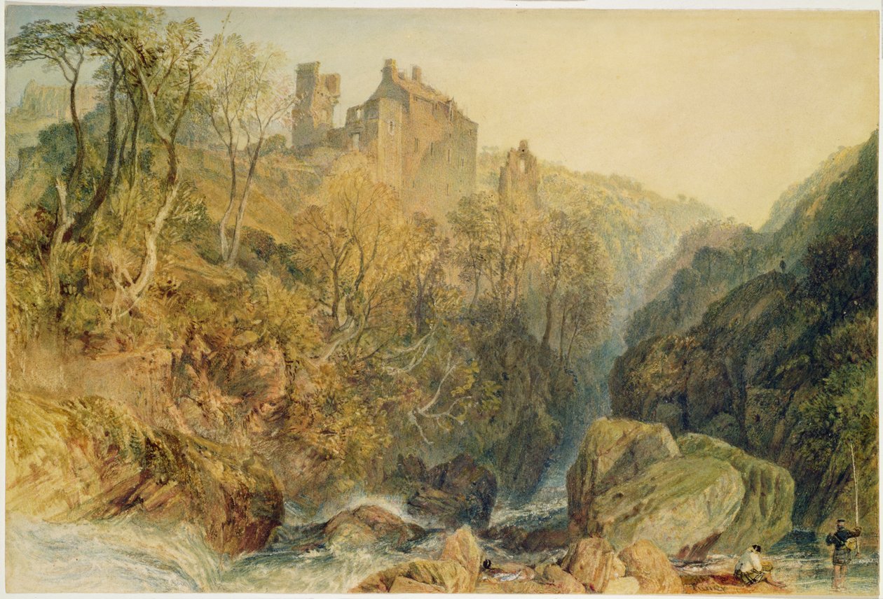 Rosslyn Castle, Midlothian (akvarell och gouache på papper) av Joseph Mallord William Turner