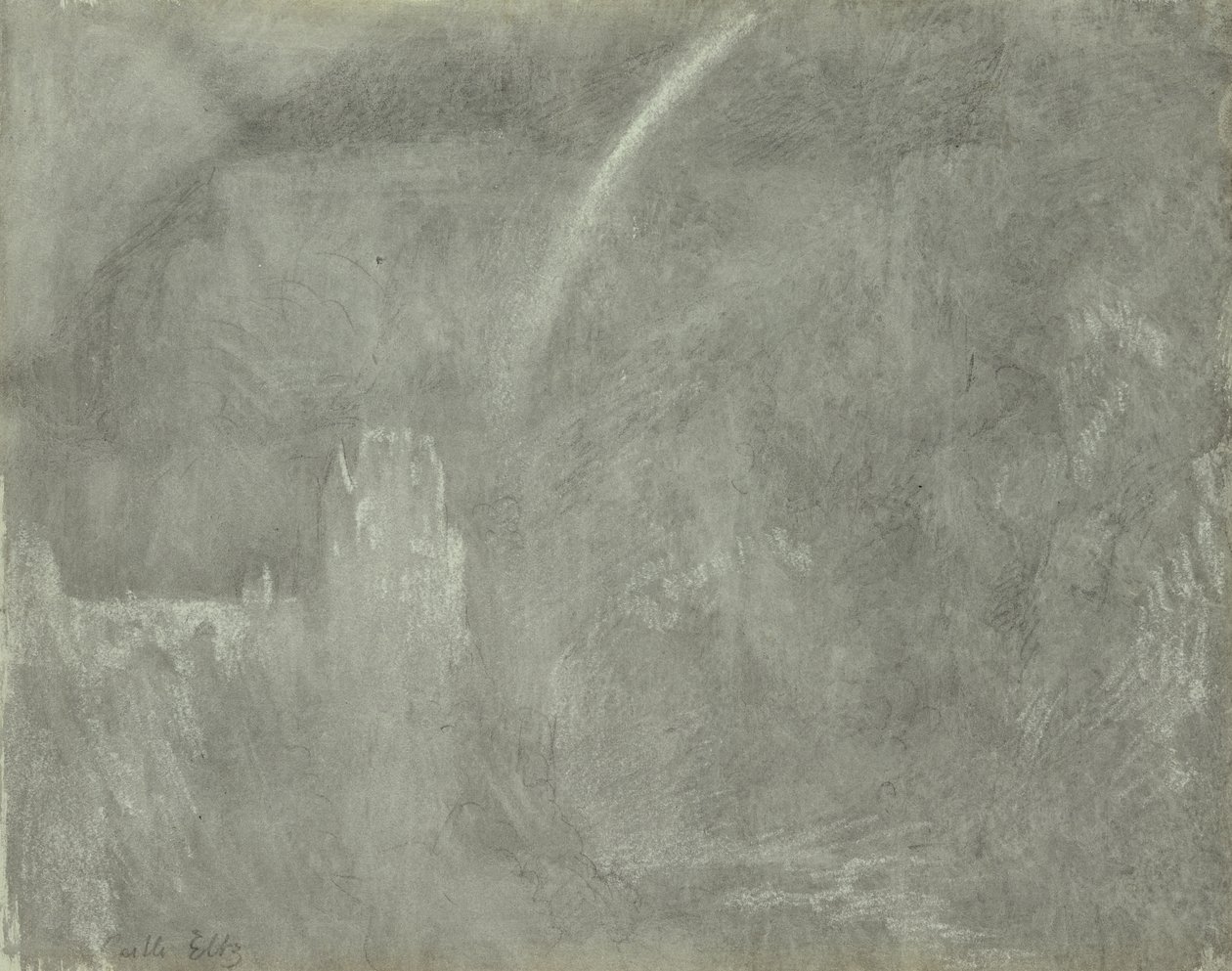 Schloss Eltz (krita på papper) av Joseph Mallord William Turner