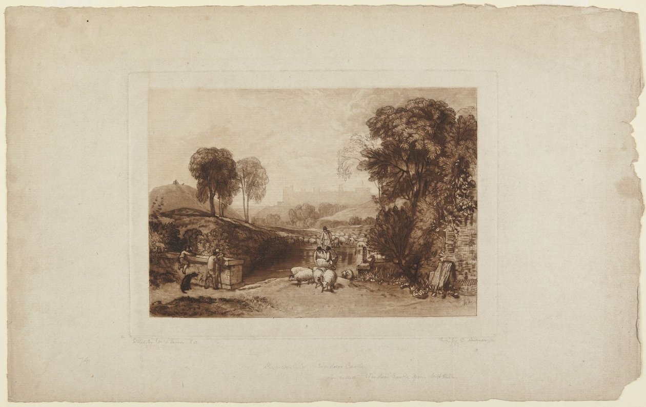 Fårtvätt, Windsor Castle (ur Liber Studiorum) av Joseph Mallord William Turner