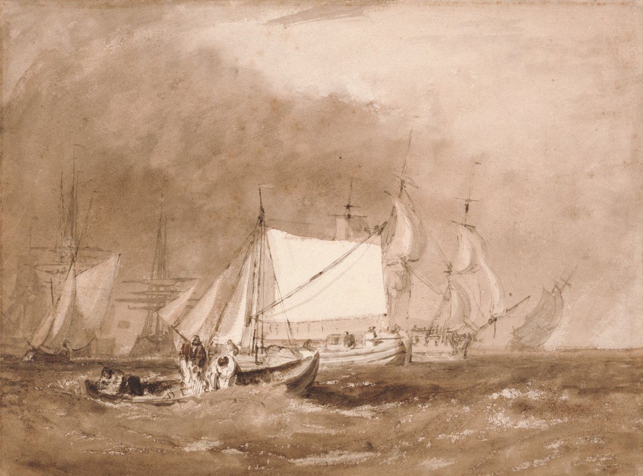 Sjöfartsscen med fiskare av Joseph Mallord William Turner