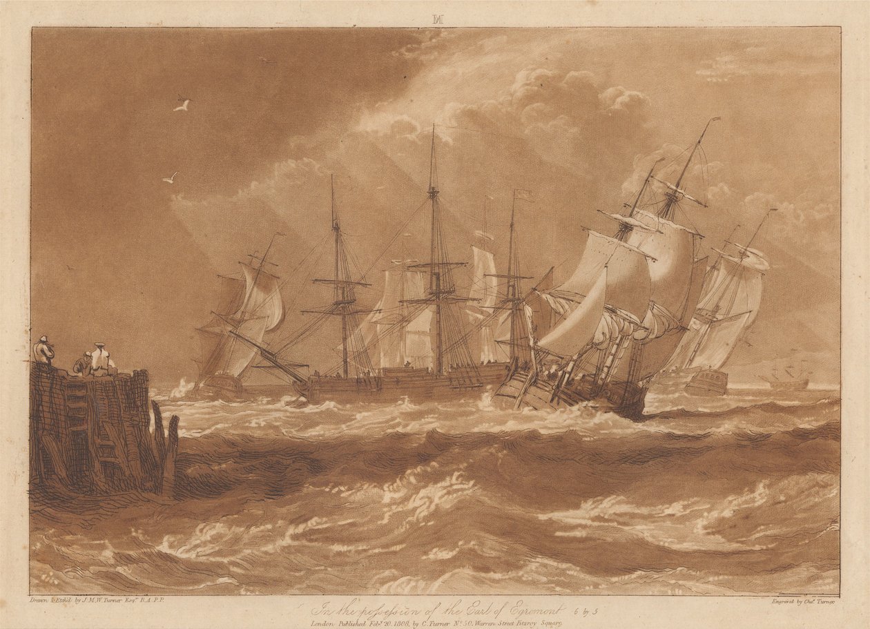 Fartyg i en bris av Joseph Mallord William Turner