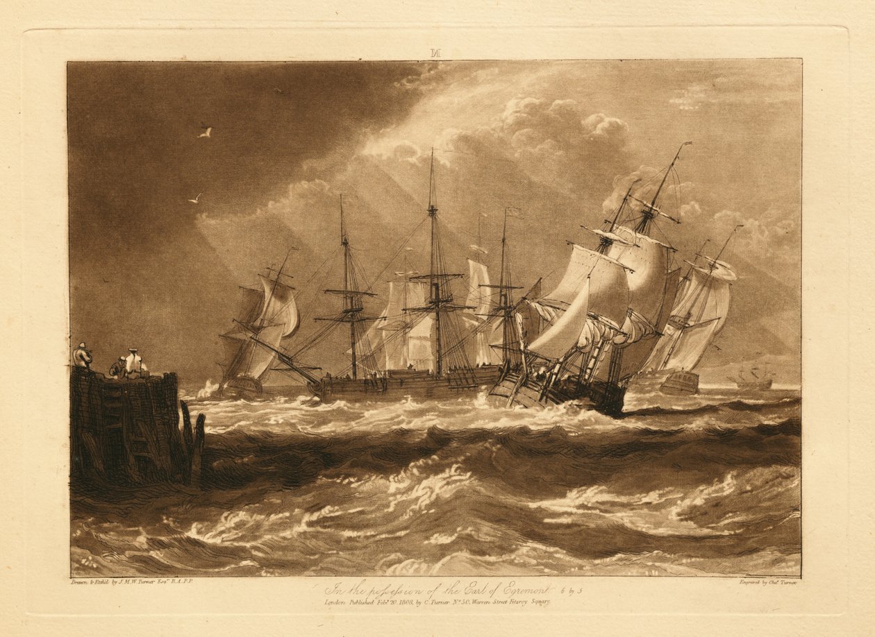 Fartyg i en bris av Joseph Mallord William Turner