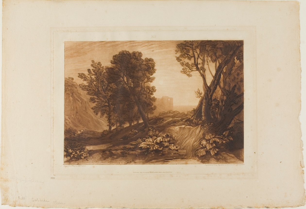 Solitude, plåt 53 från Studieboken av Joseph Mallord William Turner