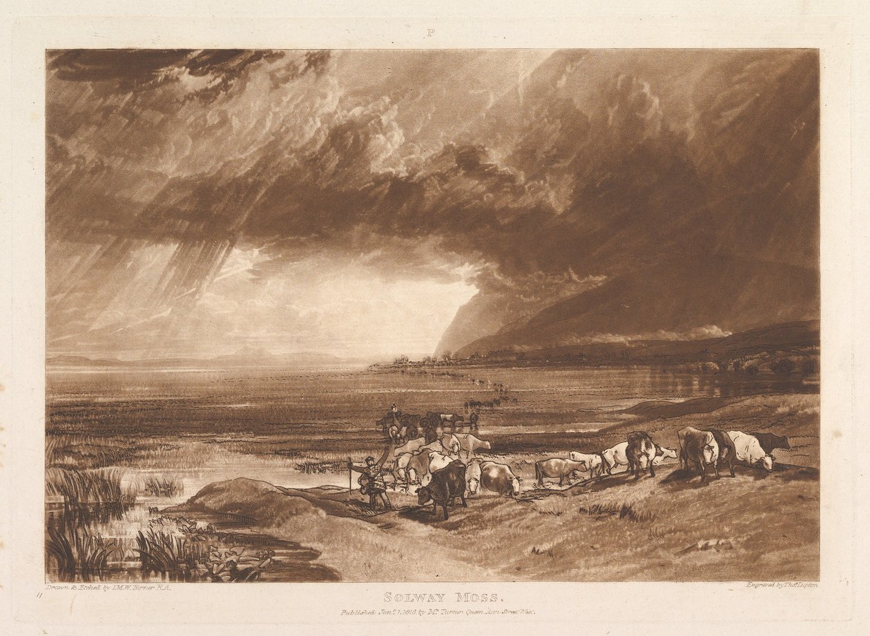 Solway Moss Liber Studiorum, del XI, skylt 52, 1 januari 1816. av Joseph Mallord William Turner