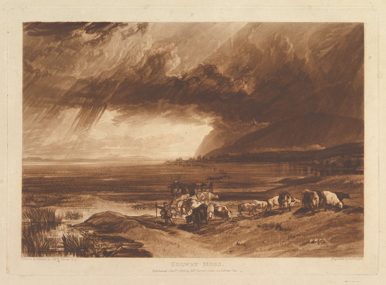 Solway Moss Liber Studiorum, del XI, skylt 52, 1 januari 1816. av Joseph Mallord William Turner