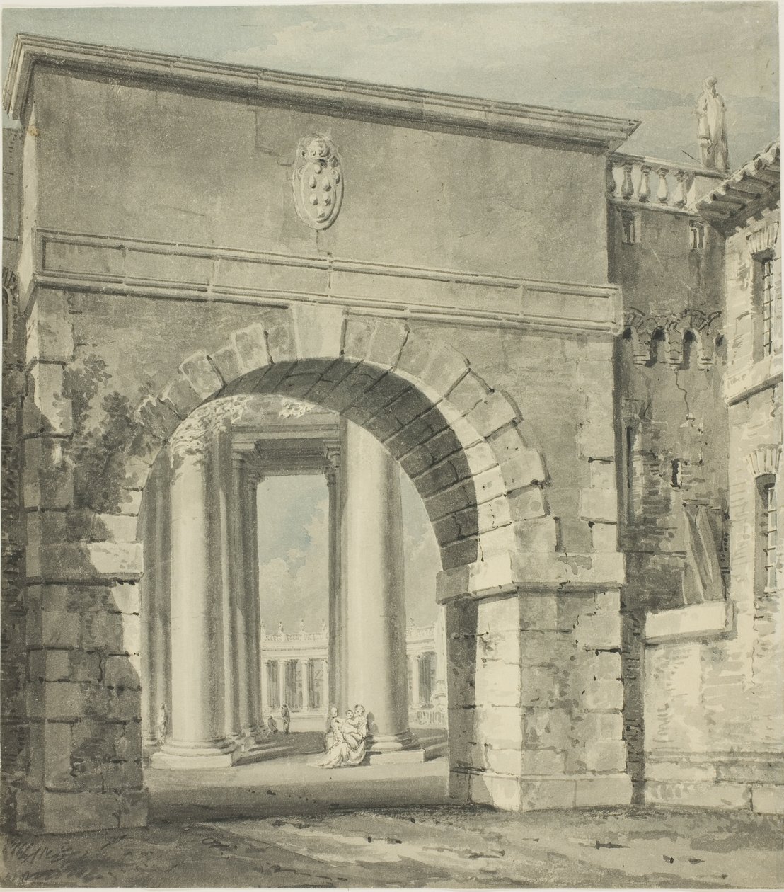 Peterskyrkan sedd genom Porta Angelica av Joseph Mallord William Turner