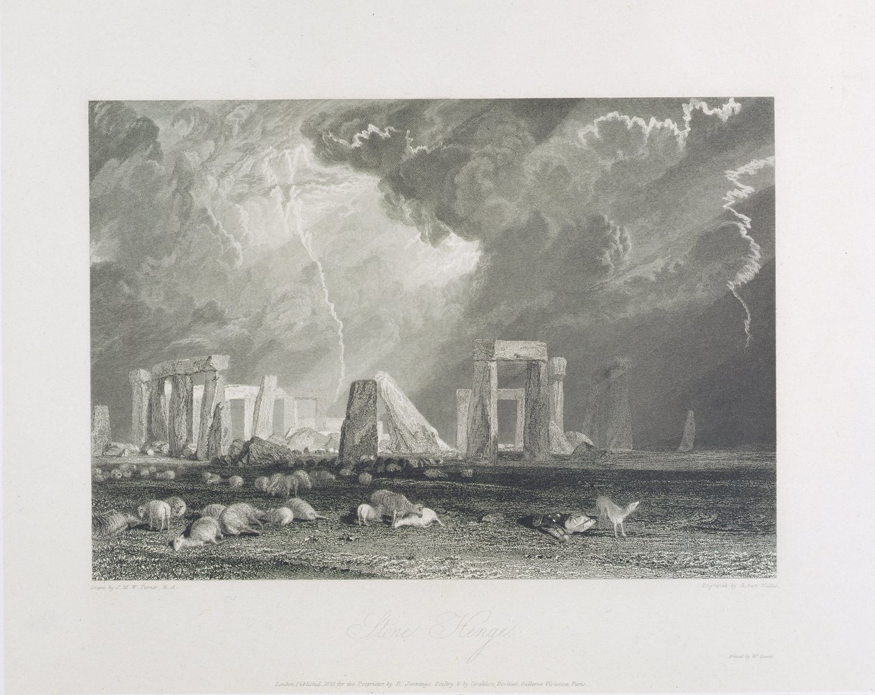 Stone Henge, 1829 (etsning och gravyr) av Joseph Mallord William Turner