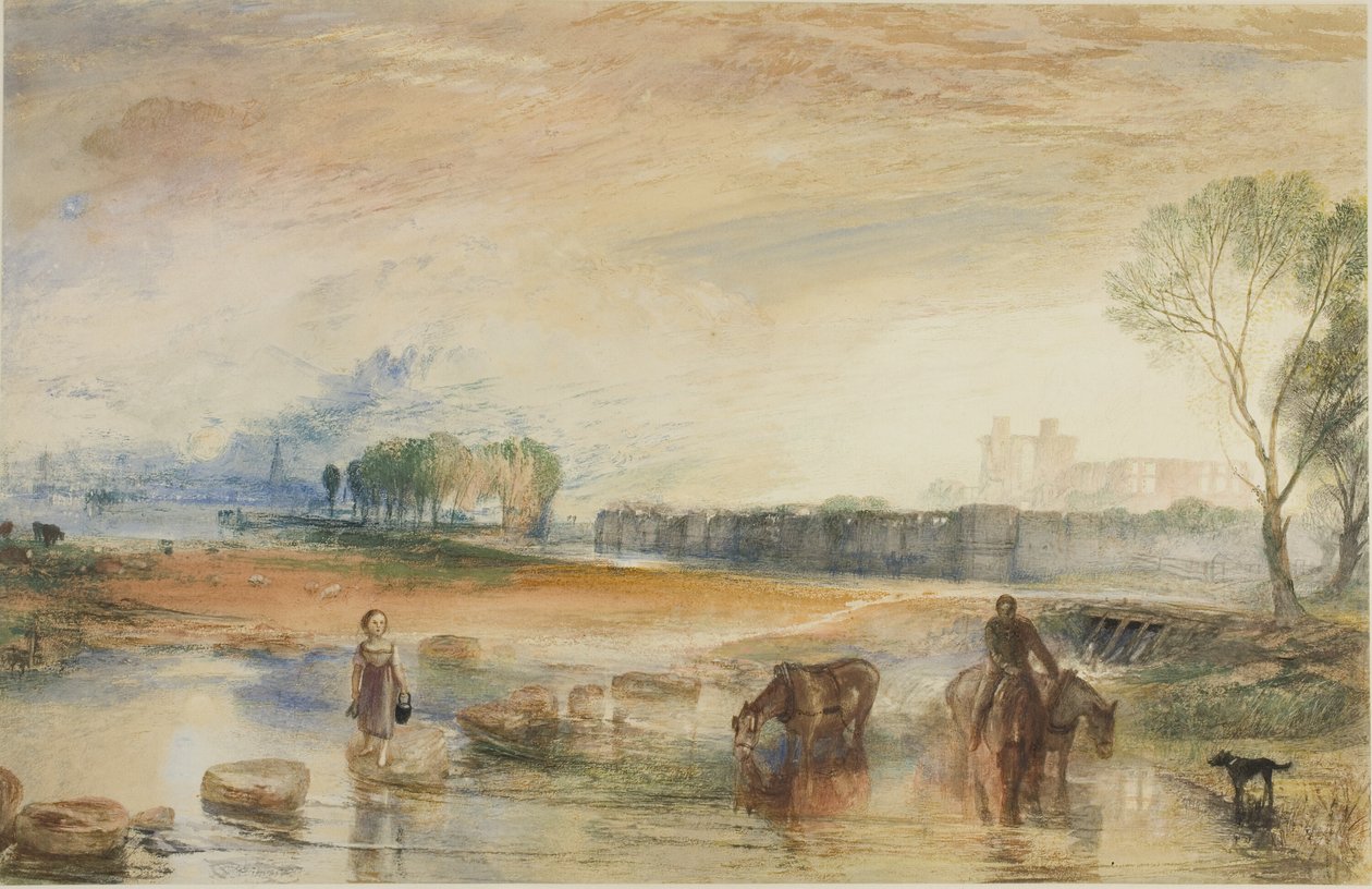 Solnedgång och månuppgång av Joseph Mallord William Turner