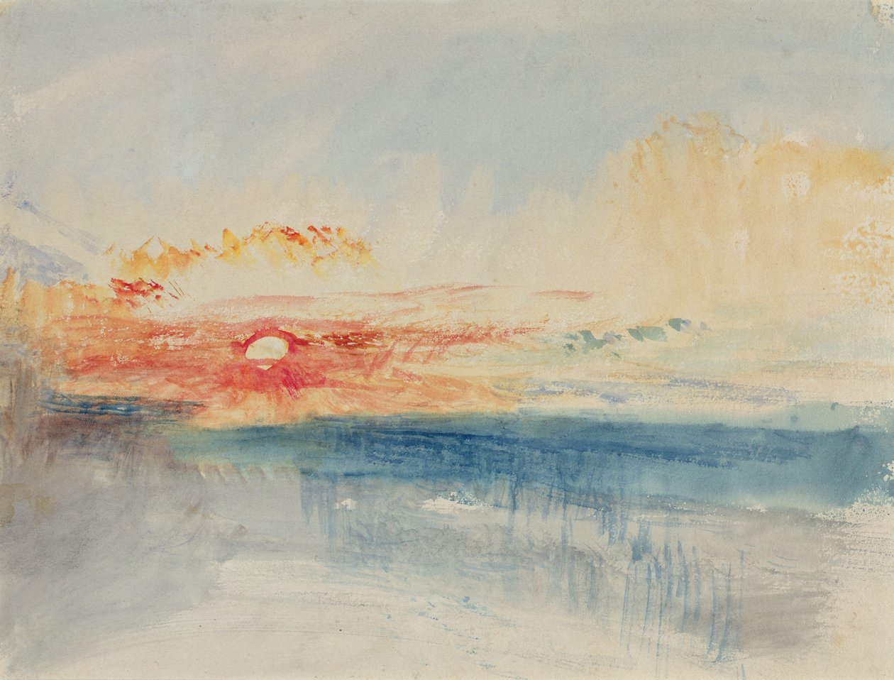 Solnedgång, ca 1845 (akvarell på papper) av Joseph Mallord William Turner
