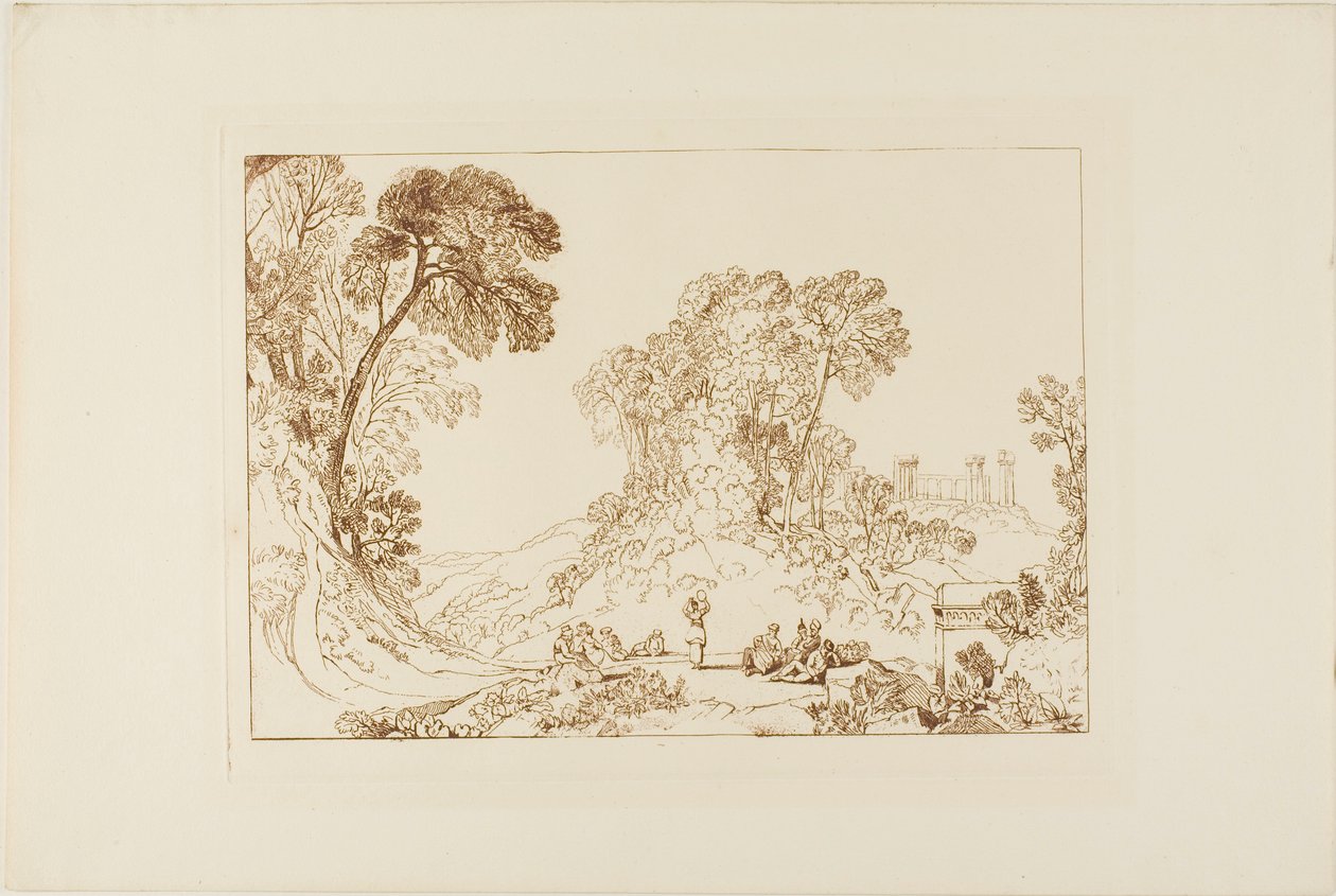Jupitertemplet på ön Aegina, plansch 77 från Liber Studiorum av Joseph Mallord William Turner