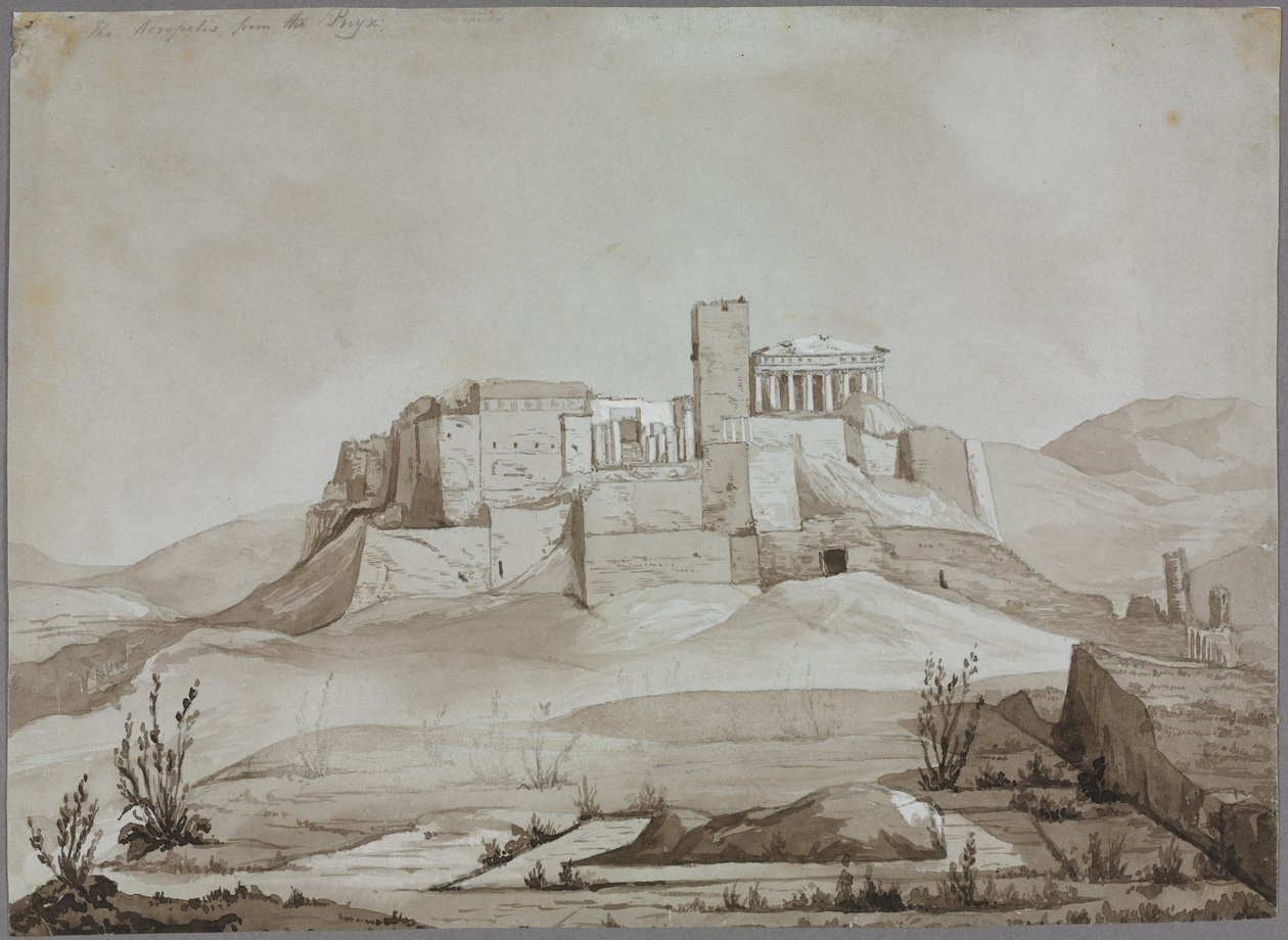 Akropolis från Pnyx, Aten, Grekland. av Joseph Mallord William Turner
