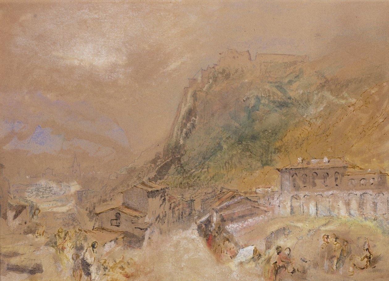 Bastiljen i Grenoble, från byn La Tronche, ca 1836 (akvarell på papper) av Joseph Mallord William Turner