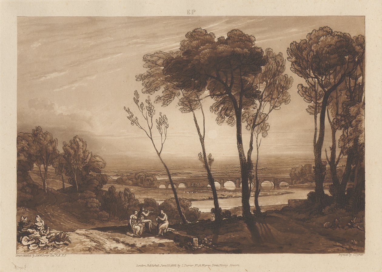 Bron på medelavstånd av Joseph Mallord William Turner
