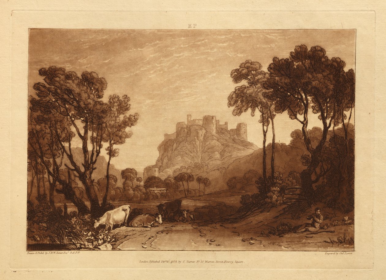 Slottet ovanför ängarna av Joseph Mallord William Turner
