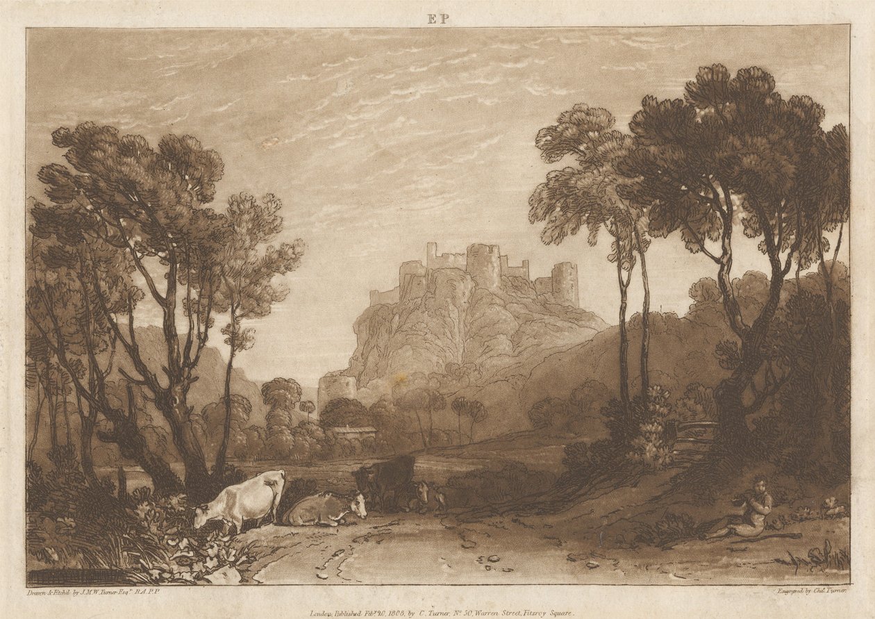 Slottet ovanför ängarna av Joseph Mallord William Turner