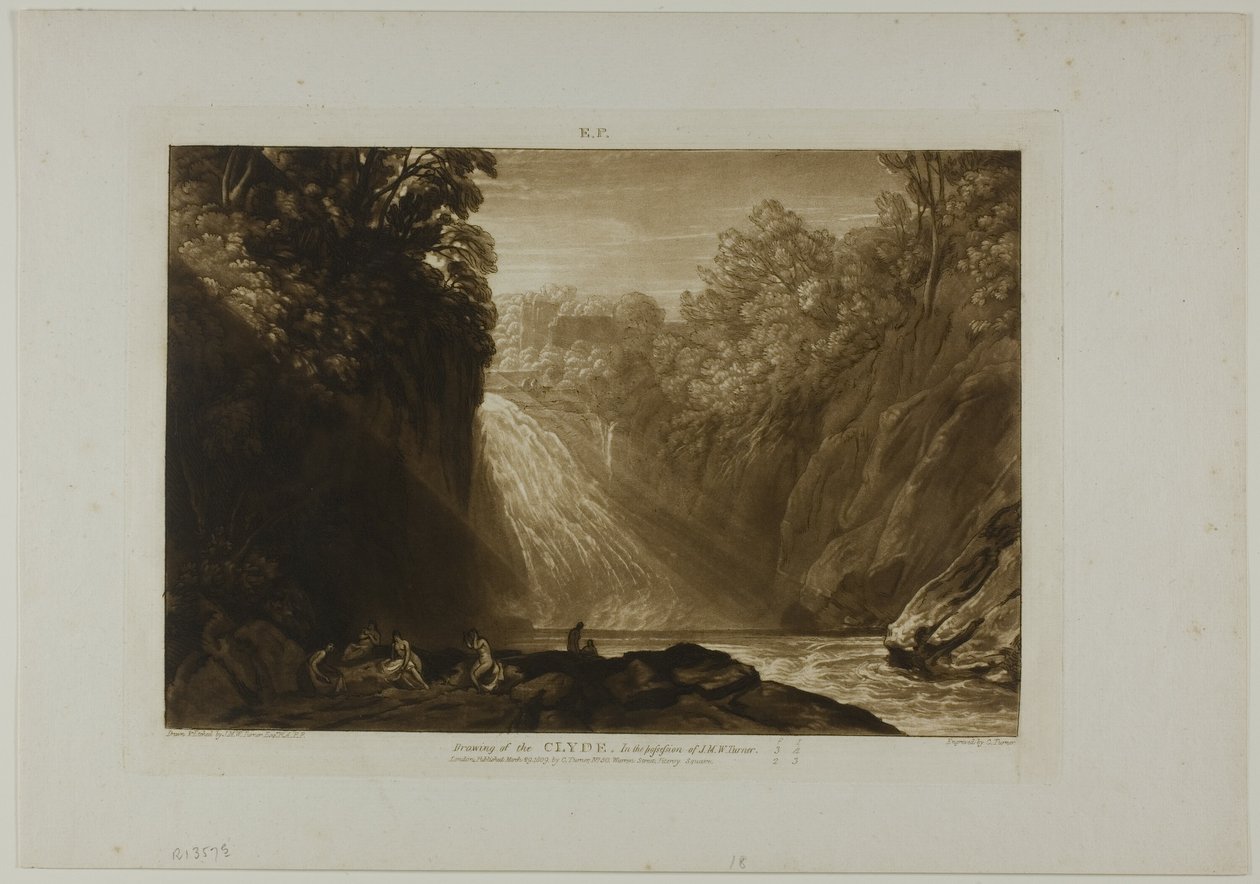 The Fall of the Clyde, tallrik 18 från Liber Studiorum av Joseph Mallord William Turner