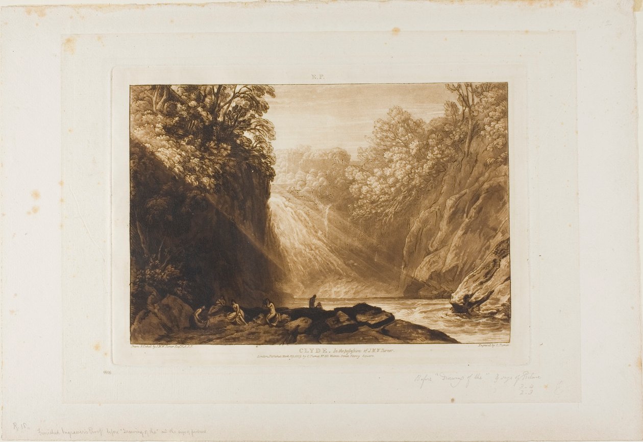 The Fall of the Clyde, tallrik 18 från Liber Studiorum av Joseph Mallord William Turner
