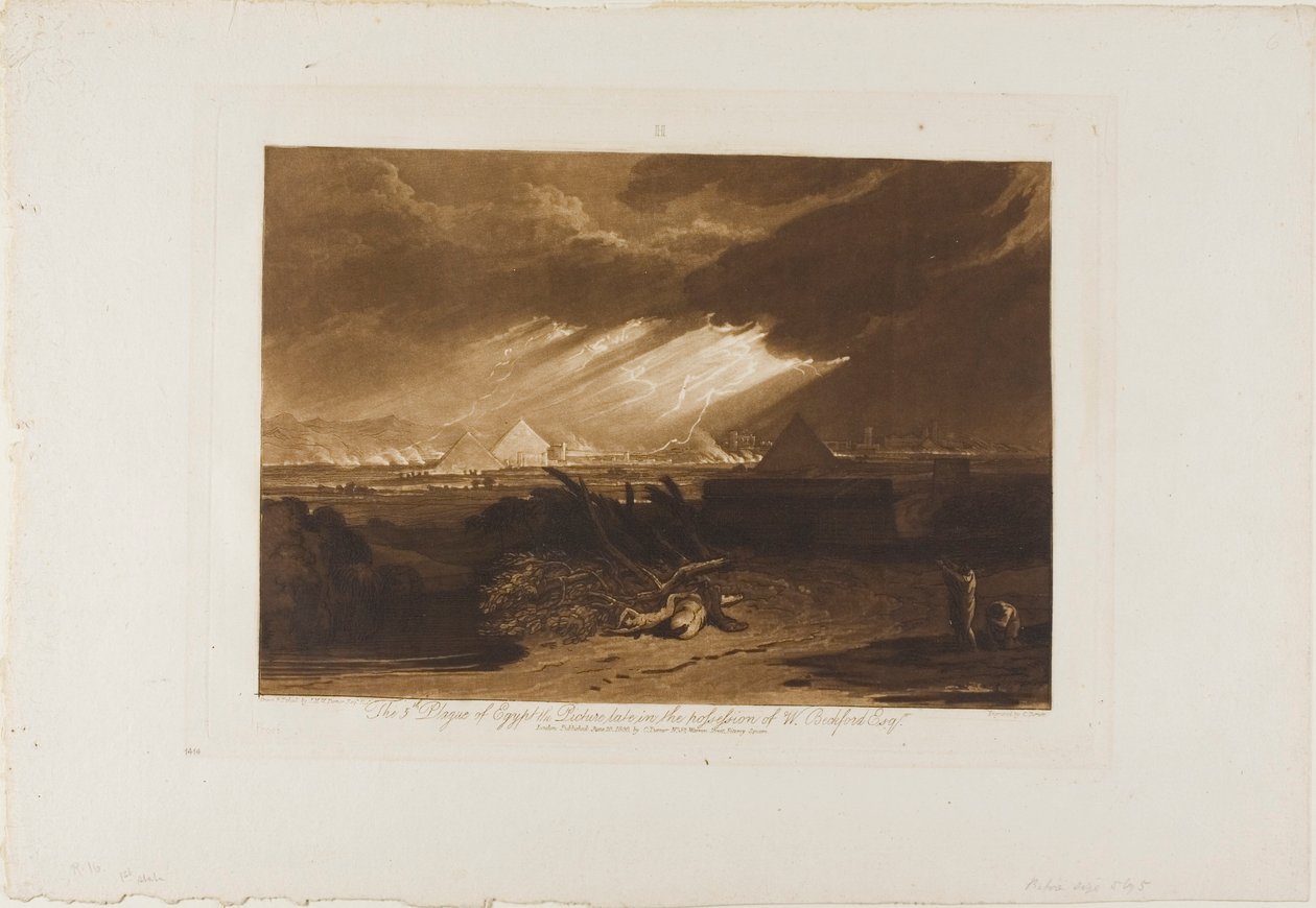 The Fifth Plague of Egypt, skylt 16 från Liber Studiorum av Joseph Mallord William Turner
