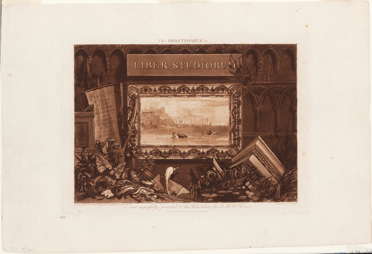 Frontispicen till studieboken av Joseph Mallord William Turner