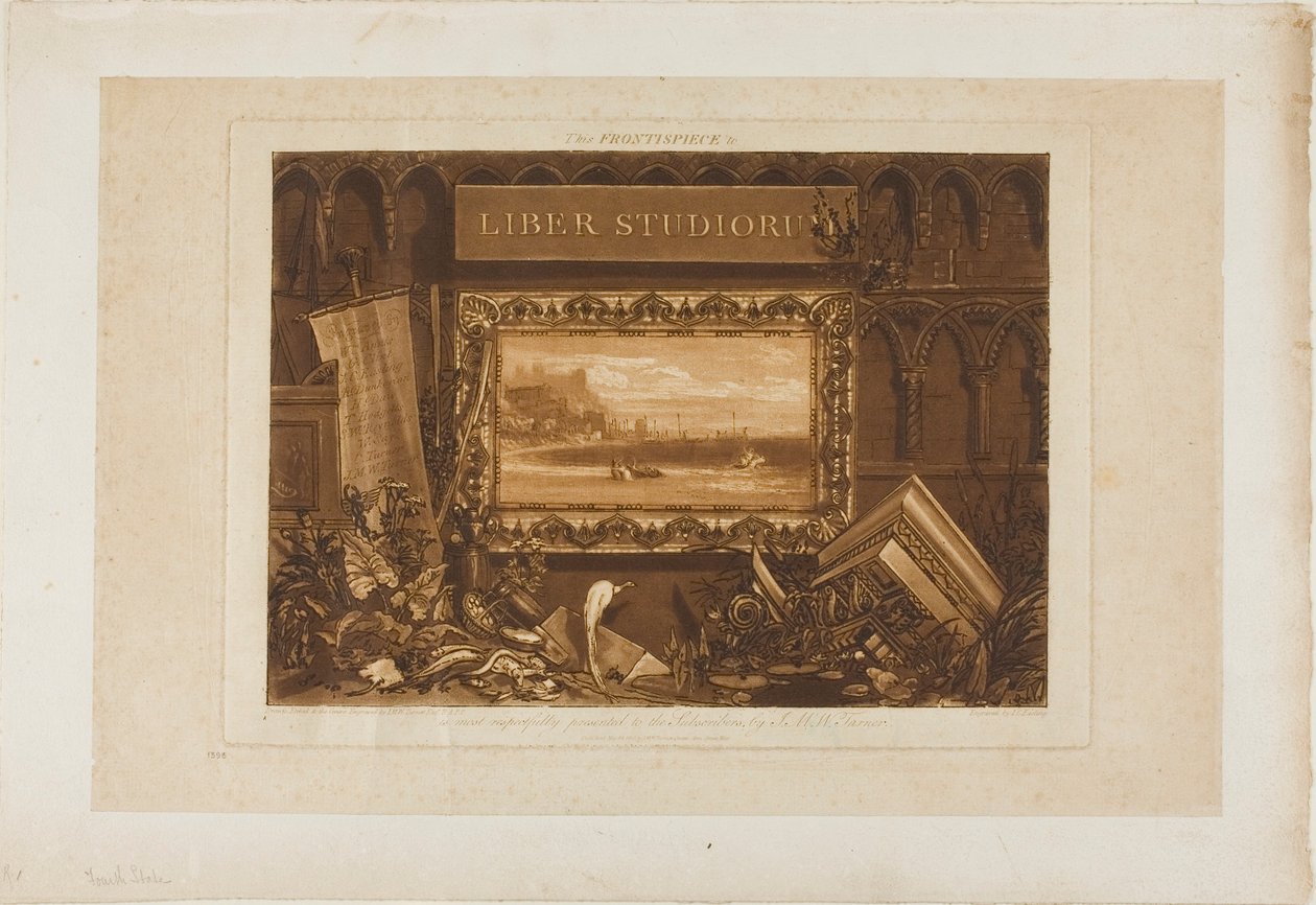 Frontispicen till studieboken av Joseph Mallord William Turner