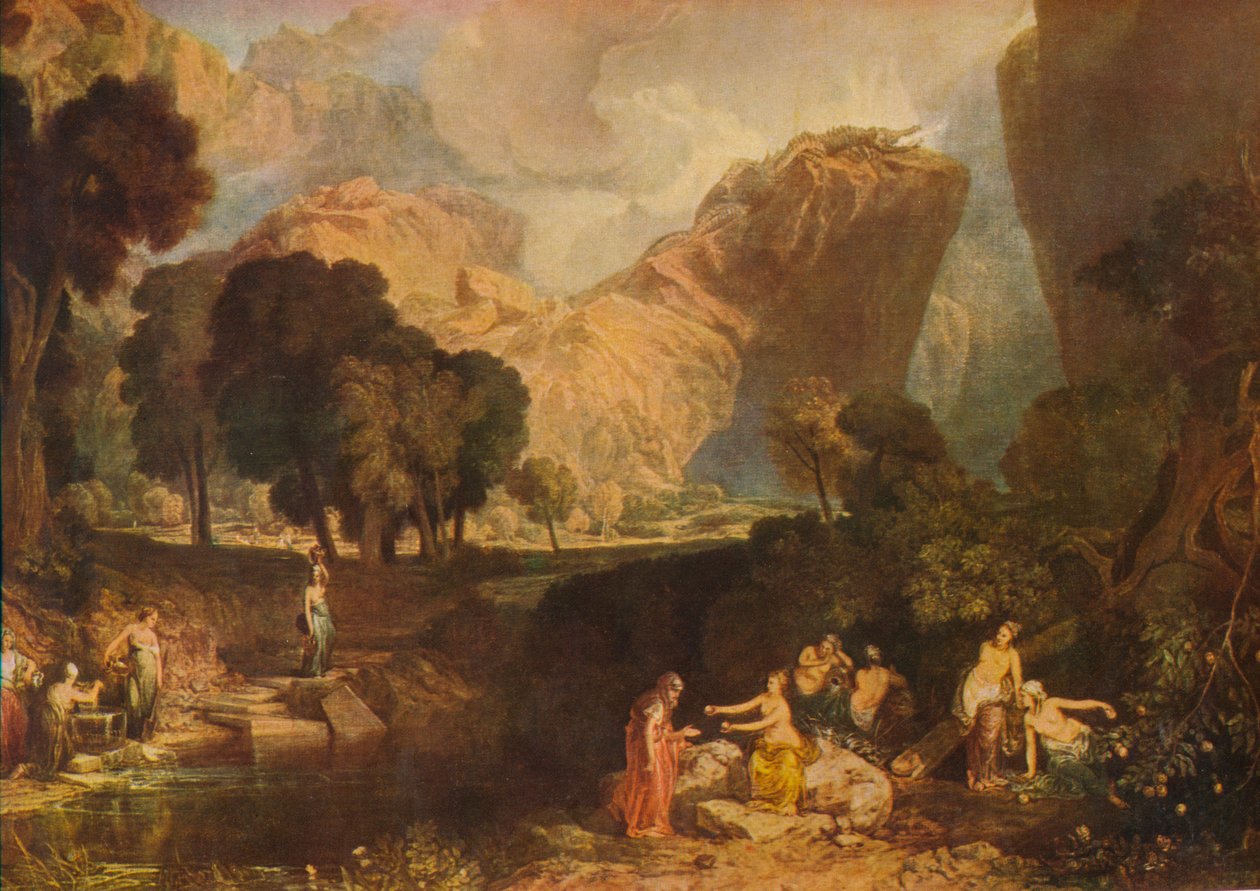 Oenighetens gudinna väljer stridens äpple i Hesperidernas trädgård, 1806, 19 av Joseph Mallord William Turner