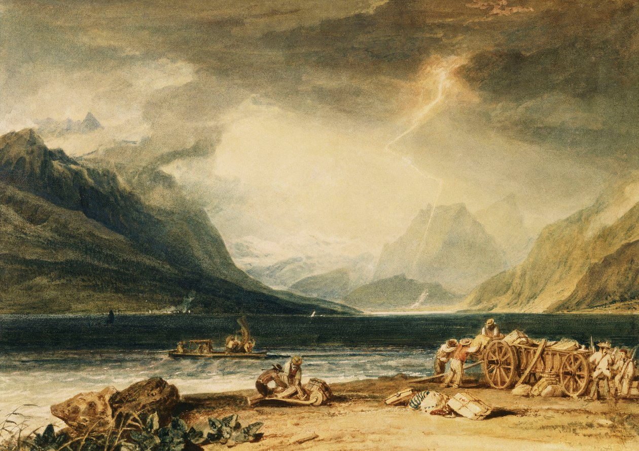 The Lake of Thun, Schweiz, ca 1802-10 (akvarell) av Joseph Mallord William Turner