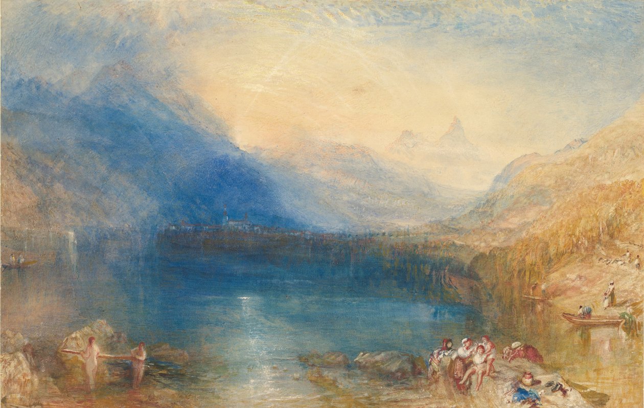 Zugsjön, 1843 (wc över grafit) av Joseph Mallord William Turner