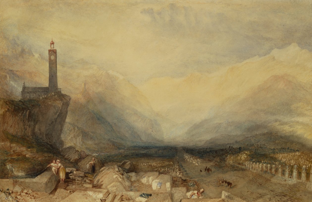 The Splugen Pass (penna och akvarell) av Joseph Mallord William Turner