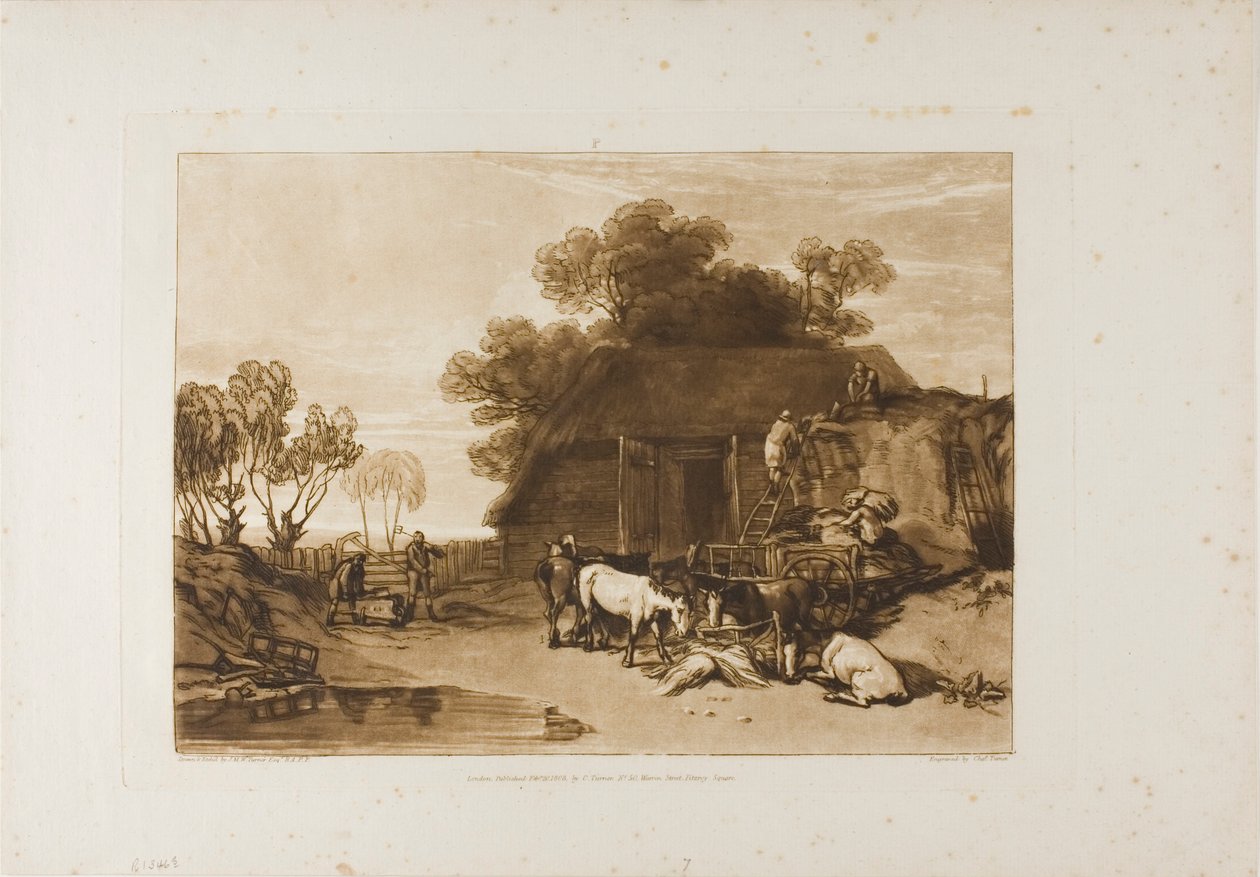 The Straw Yard, tallrik 7 från Liber Studiorum av Joseph Mallord William Turner