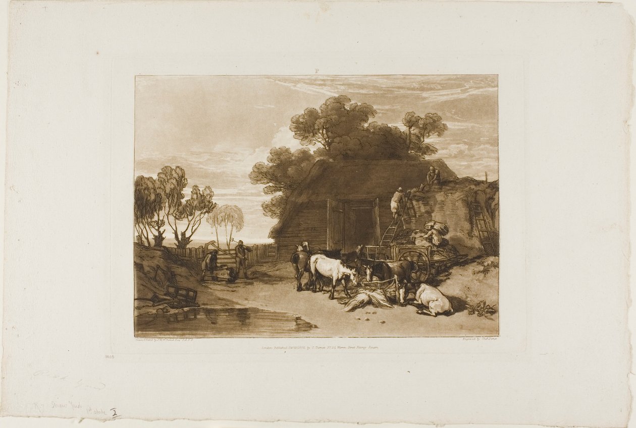 The Straw Yard, tallrik 7 från Liber Studiorum av Joseph Mallord William Turner