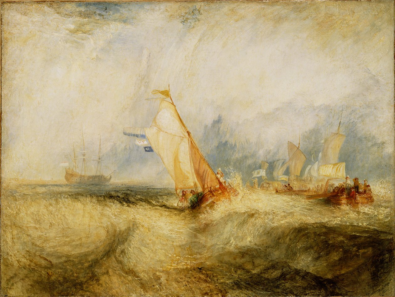 Van Tromp på väg att behaga sina mästare - skeppar ett hav får en bra vätning av Joseph Mallord William Turner