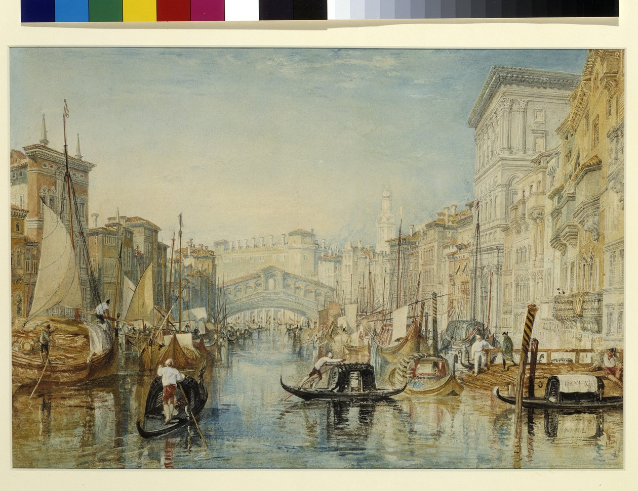 Venedig, Rialto (akvarell över penna på vitt papper) av Joseph Mallord William Turner