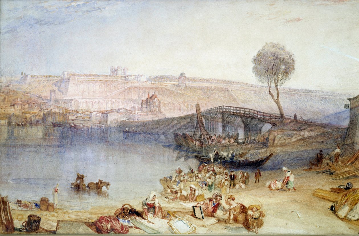 Utsikt över platsen och slottet Saint Germain en Laye. Målning av Joseph Mallord William Turner (1775-1851) av Joseph Mallord William Turner
