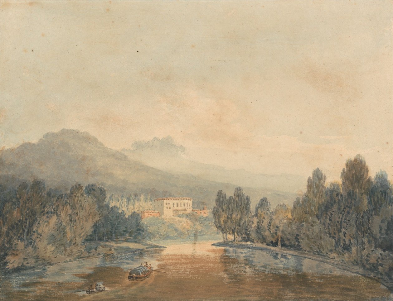 Villa Salviati vid floden Arno av Joseph Mallord William Turner