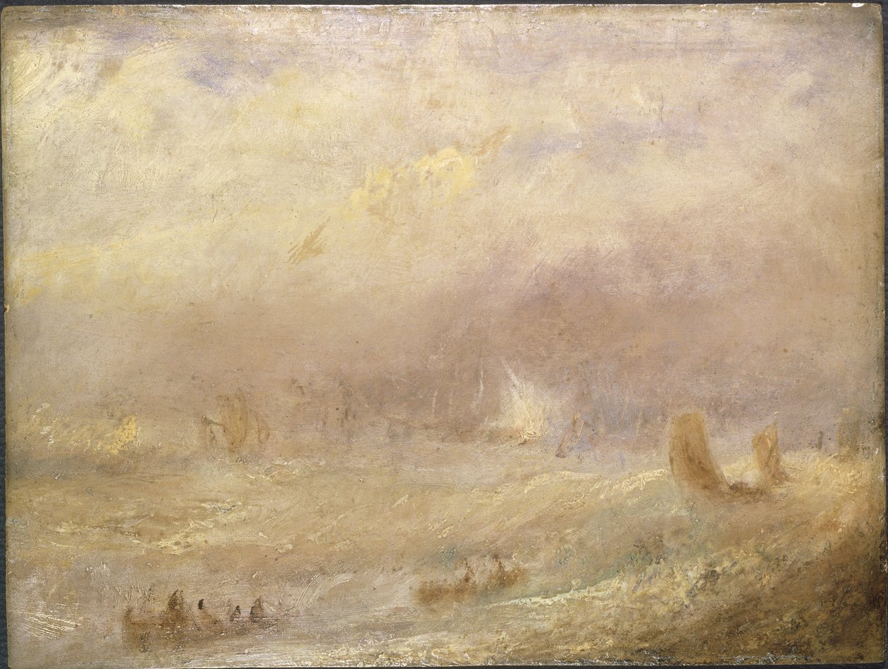 Vue de Deal - View of Deal, av Turner, Joseph Mallord William (1775-1851). Olja på papper. Mått: 24,5x32 cm. Nationalmuseum Stockholm av Joseph Mallord William Turner