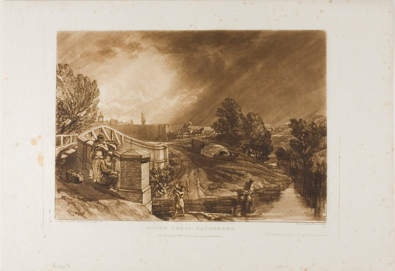 Watercress Gatherers, tallrik 62 från Liber Studiorum av Joseph Mallord William Turner