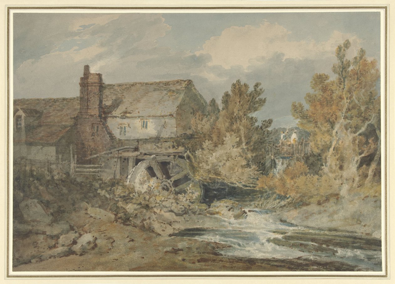 Vattenkvarn nära en flödande bäck Vattenkvarn vid en strömmande bäck av Joseph Mallord William Turner