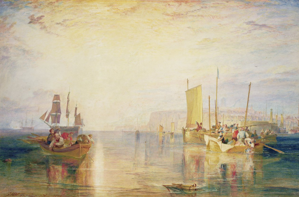 Whiting Fishing off Margate, 1823 (wc på papper) av Joseph Mallord William Turner