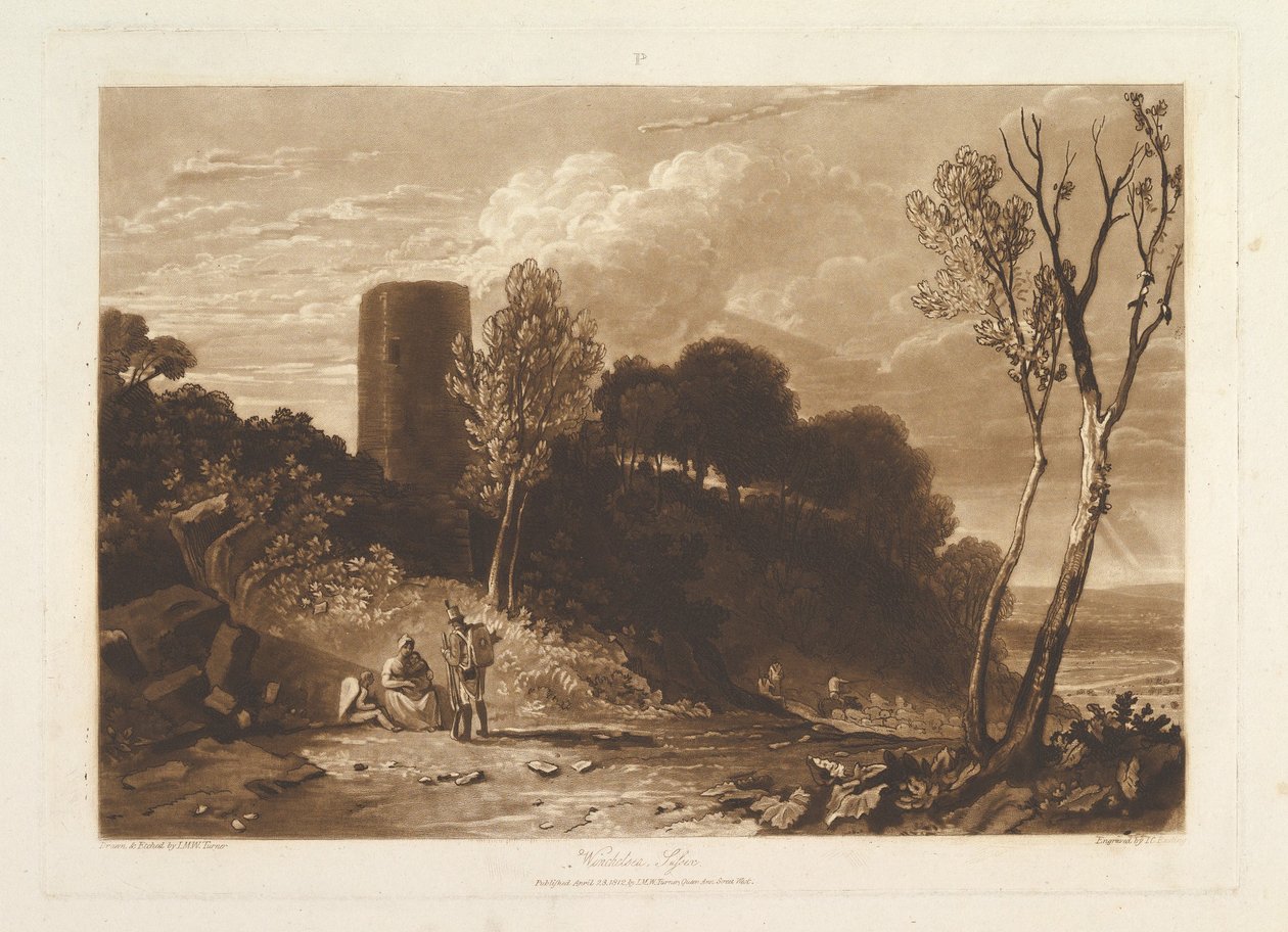 Winchelsea Sussex Liber Studies, del IX, skylt 42, 23 april 1812 av Joseph Mallord William Turner