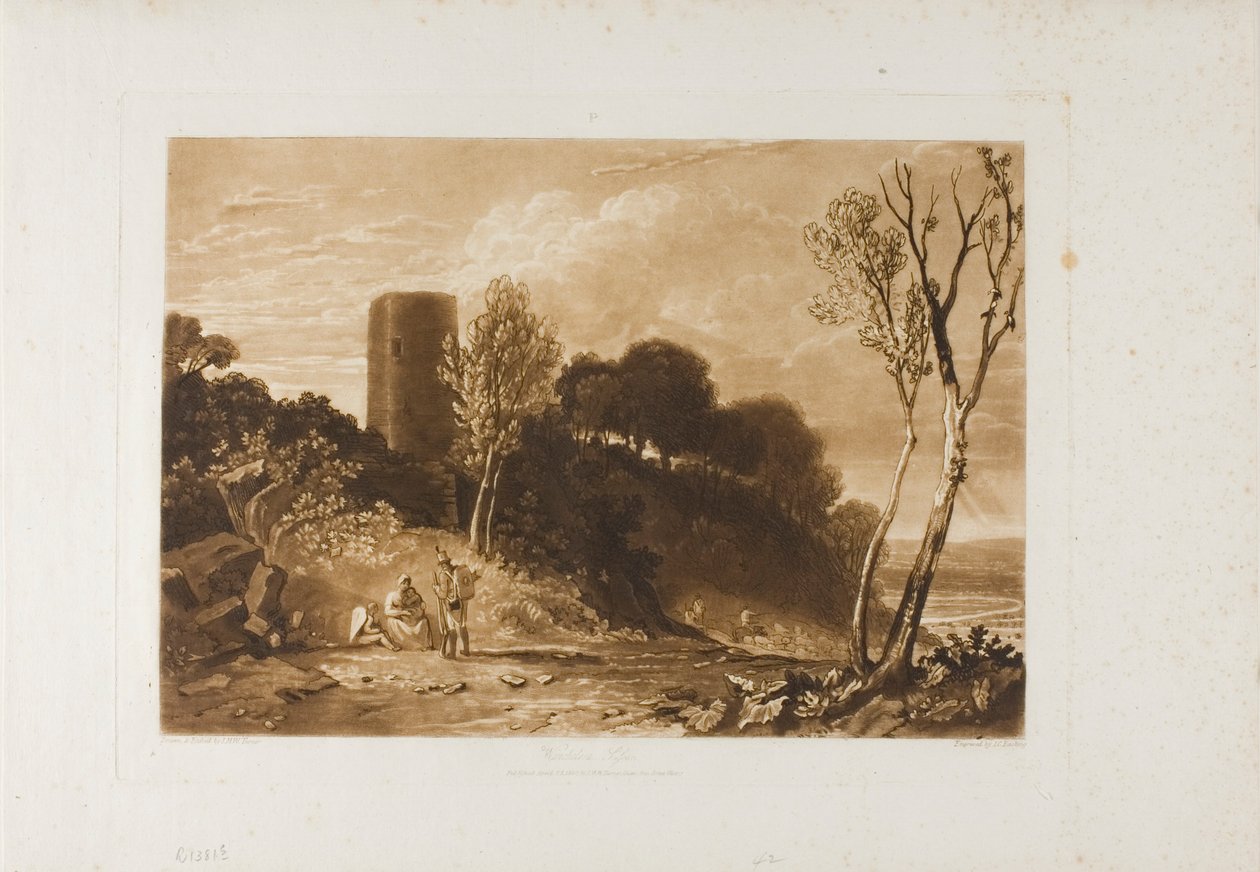 Winchelsea, Sussex, tallrik 42 från LIBER STUDIORUM av Joseph Mallord William Turner
